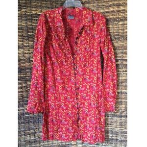 Vintage Free People Red Floral Dress – Size 8